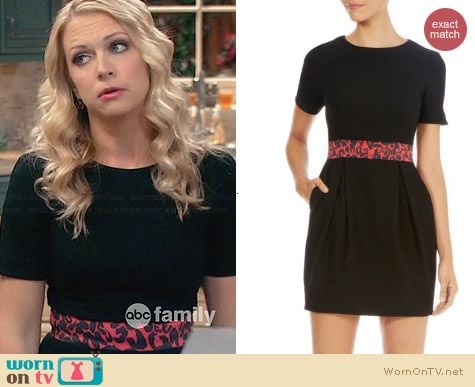 Karen Millen Bubble Dress with Leopard Print worn by Melissa Joan Hart on Melissa & Joey