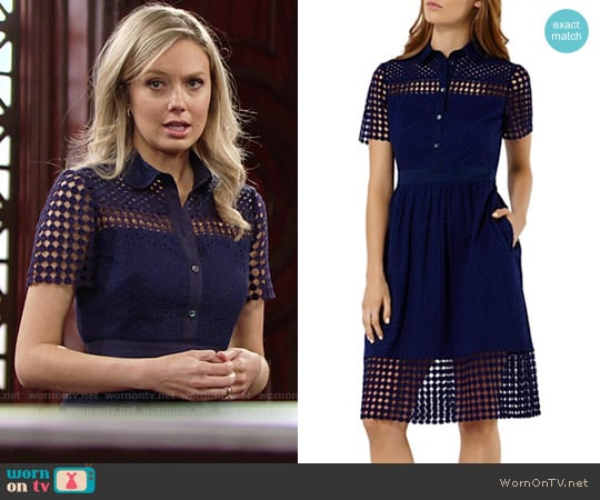 Karen Millen Broderie Dress worn by Abby Newman (Melissa Ordway) on The Young and the Restless