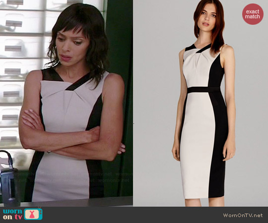 Bones: Season 10 Episode 11 Camille's Black & Blue Colorblock Dress