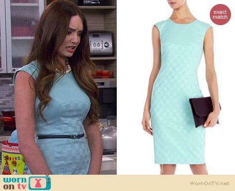 Karen Millen Cotton Jacquard Shift Dress worn by Mallory Jansen on Young and Hungry