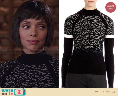 Karen Millen Dip Dye Leopard Knit Sweater worn by Tamara Taylor on Bones