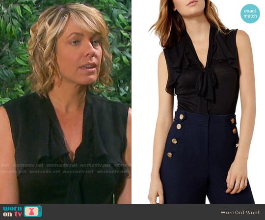 Karen Millen Tie Neck Draped Top worn by Nicole Walker (Arianne Zucker) on Days of our Lives