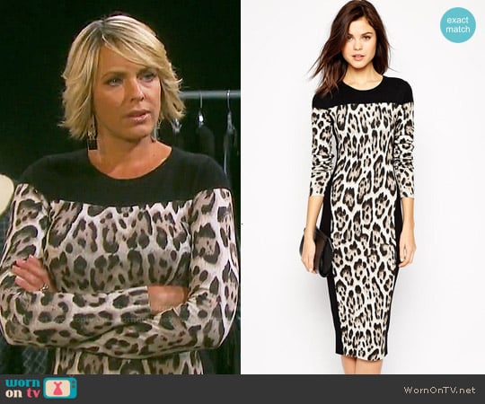 Karen Millen Leopard Print Dress worn by Nicole Walker (Arianne Zucker) on Days of our Lives