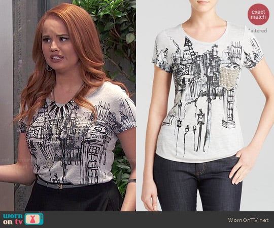 Karen Millen London Print Tee worn by Jessie Prescott (Debby Ryan) on Jessie