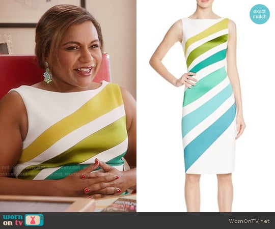 Karen Millen Ombre Stripe Dress worn by Mindy Lahiri (Mindy Kaling) on The Mindy Project