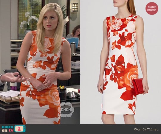 Karen Millen Oversized Placed Floral Print Dress worn by Maddie Culpepper (Justine Lupe) on Cristela