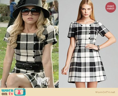 Karen Millen Plaid Collection Dress worn by Bailey Buntain on Faking It