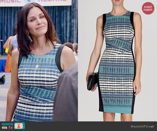 Karen Millen Plaid Print Signature Stretch Dress worn by Courtney Cox on Cougar Town