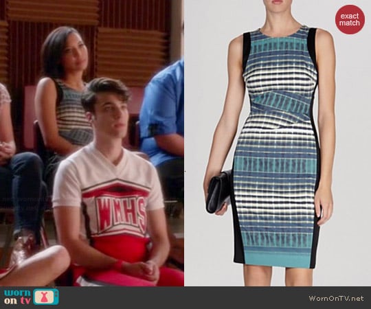 Karen Millen Plaid Print Signature Stretch Dress worn by Naya Rivera on Glee