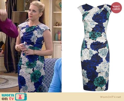 Karen Millen Rose Print Dress worn by Melissa Joan Hart on Melissa & Joey