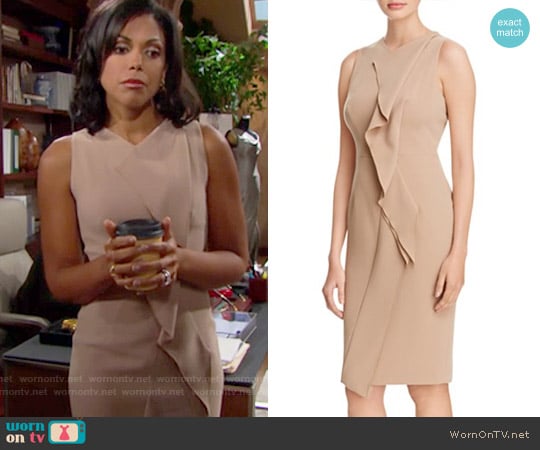 Karen Millen Ruffle Dress worn by Maya Avant (Karla Mosley) on The Bold and the Beautiful