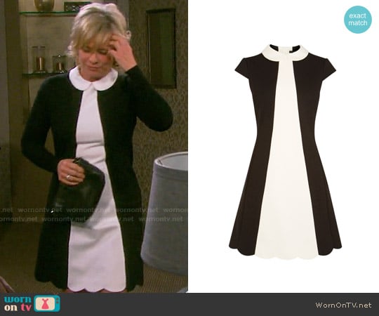 Karen Millen Scalloped Mini Dress worn by Kayla Brady (Mary Beth Evans) on Days of our Lives