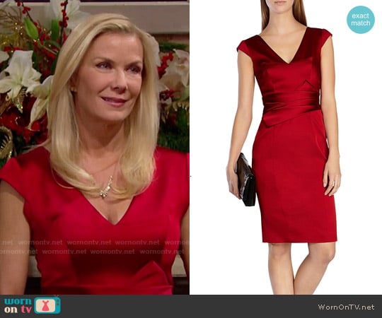 Karen Millen Signature Satin Dress worn by Brooke Logan (Katherine Kelly Lang) on The Bold and the Beautiful