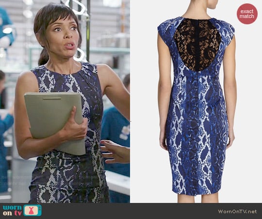 Karen Millen Snake Print Signature Stretch Dress worn by Camille Saroyan (Tamara Taylor) on Bones