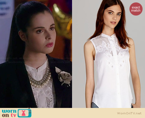 Karen Millen Soft Broderie Shirt worn by Vanessa Marano on Switched at Birth