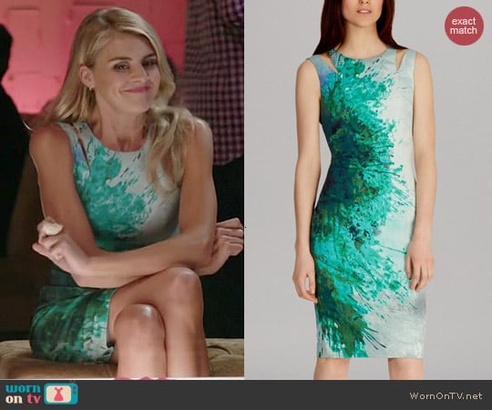 Karen Millen Splash Print Dress worn by Eliza Coupe on Benched