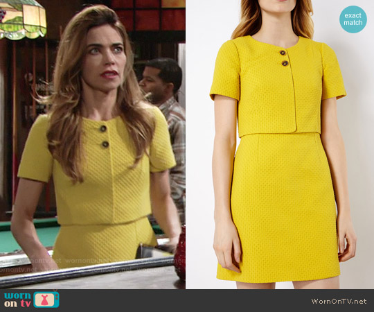 Karen Millen Textured Mini Dress worn by Victoria Newman (Amelia Heinle) on The Young and the Restless