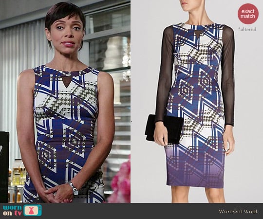 Karen Millen Zig Zag Check Dress worn by Tamara Taylor on Bones