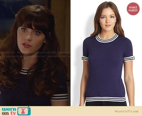 Kate Spade Anabela Sweater worn by Zooey Deschanel on New Girl