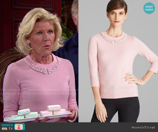 Kate Spade Avaline Sweater in Pink worn by Pamela Douglas (Alley Mills) on The Bold and the Beautiful