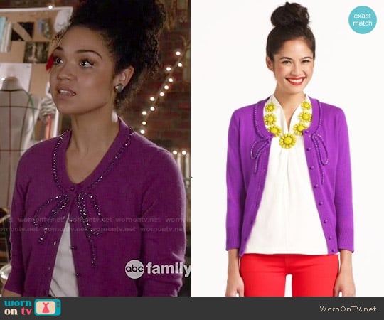 Kate Spade Bow Ellis Cardigan worn by Beth (Aisha Dee) on Chasing Life