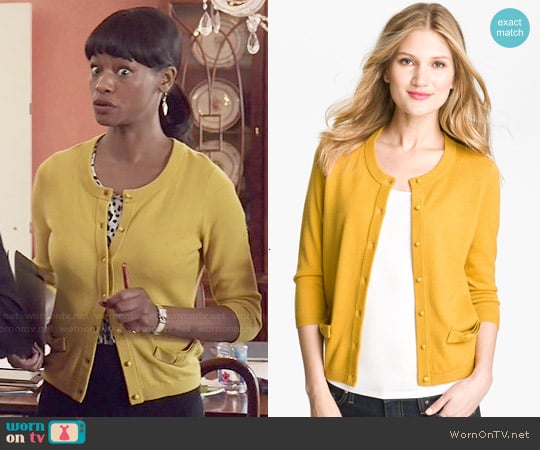 Kate Spade Carine Cardigan worn by Sue Wilson (Sufe Bradshaw) on Veep