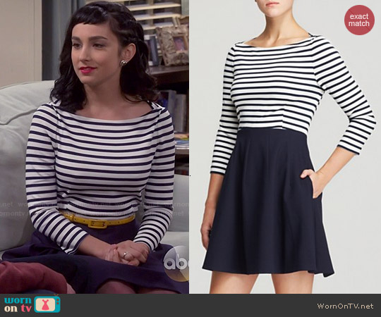 Kate Spade Selma Nautical Stripe Dress worn by Mandy Baxter ( Molly Ephraim) on Last Man Standing