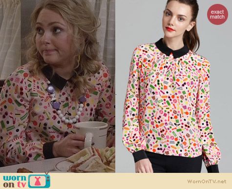 Kate Spade Shelley Top in Darcel Print worn by AnnaSophia Robb on The Carrie Diaires