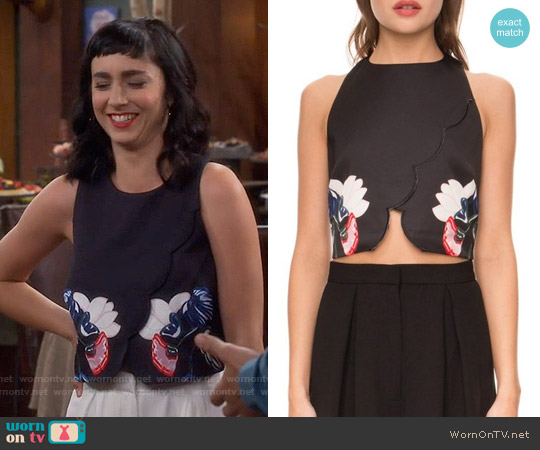 Keepsake 'The Other Side' Scallop Crop Top worn by Mandy Baxter ( Molly Ephraim) on Last Man Standing