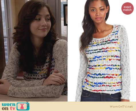 Kensie Crafty Mixed Yarn Sweater worn by Maggie Landers on The Carrie Diaries