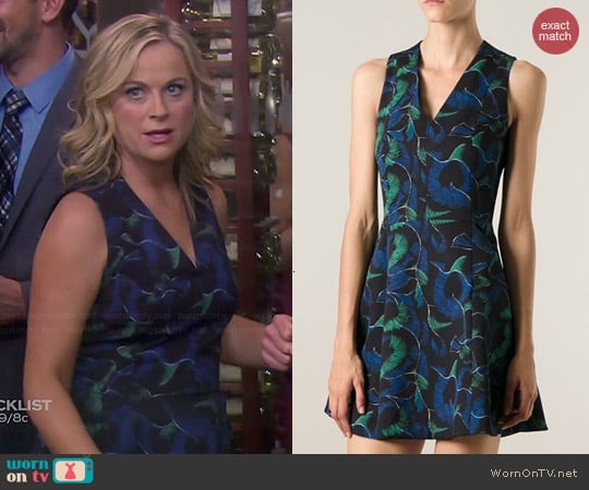 Kenzo Abstract Print Skater Dress worn by Amy Poehler on Parks & Rec