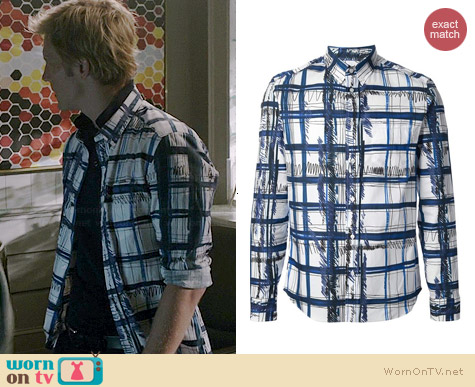 Kenzo Scribble Check Shirt worn by Gabrielle Mann on Revenge