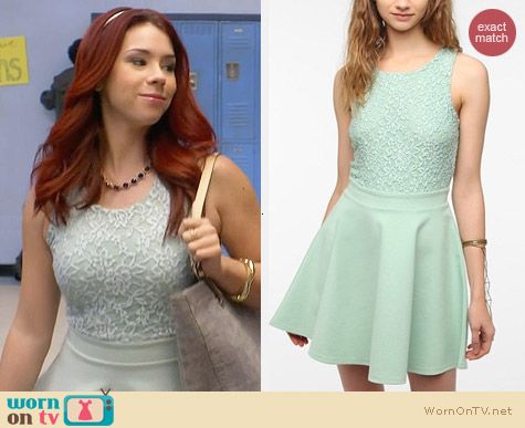 Kimchi Blue Lace-Top Skater Dress worn by Jillian Rose Reed on Awkward