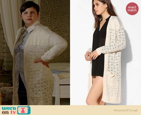 Kimchi Blue Pointelle Open Front Cardigan worn by Ginnifer Goodwin on OUAT