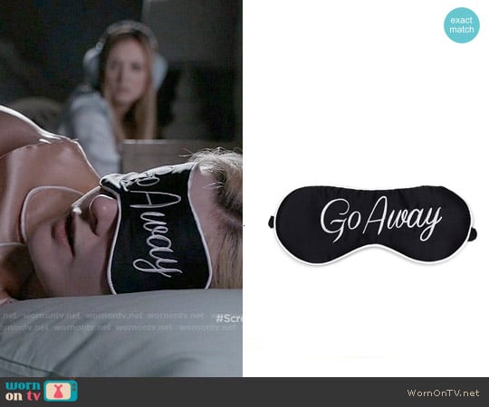 KissKill Cheyenne Go Away Eye Mask worn by Chanel #5 (Abigail Breslin) on Scream Queens