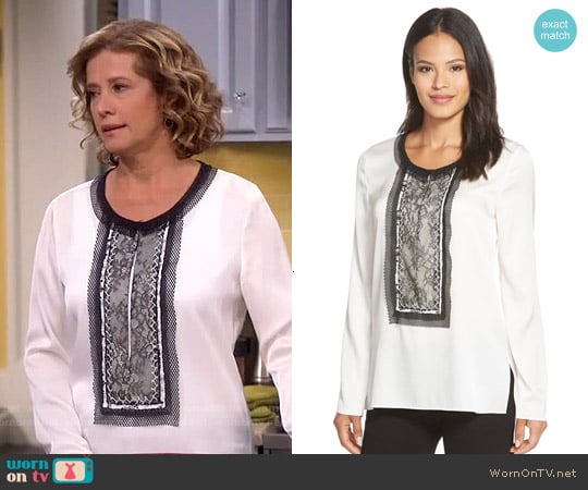 Kobi Halperin Iris Blouse worn by Vanessa Baxter (Nancy Travis) on Last Man Standing