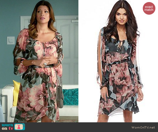 Kohls Jennifer Lopez Collection Floral Chiffon Dress worn by Andrea Navedo on Jane the Virgin