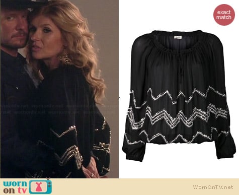 L'Agence Beaded Blouse worn by Connie Britton on Nashville