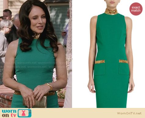 L'Wren Scott Beaded Accent Sheath Dress worn by Madeleine Stowe on Revenge