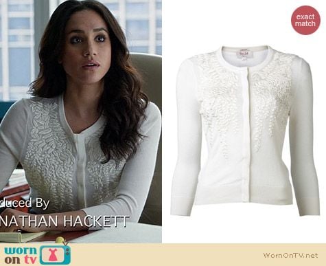 L'Wren Scott Embroidered Cardigan worn by Meghan Markle on Suits