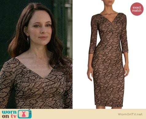 L'Wren Scott Lace Leaves Dress worn by Madeleine Stowe on Revenge