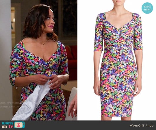 La Petite Robe Ruched Floral Sheath Dress worn by Zoila Diaz (Judy Reyes) on Devious Maids