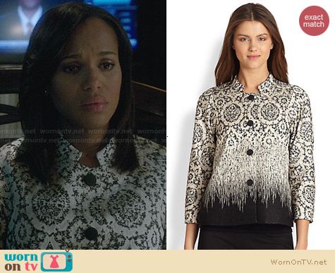 Lafayette 148 Carmina Jacquard Jacket worn by Kerry Washington on Scandal