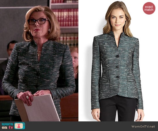 Lafayette 148 NY Jacquard Structured Jacket worn by Diane Lockhart (Christine Baranski) on The Good Wife