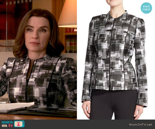 Lafayette 148 New York Graphic Print Jacket worn by Alicia Florrick (Julianna Margulies) on The Good Wife