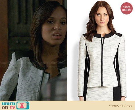 Lafayette 148 NY Essa Tweed Zip Jacket worn by Kerry Washington on Scandal