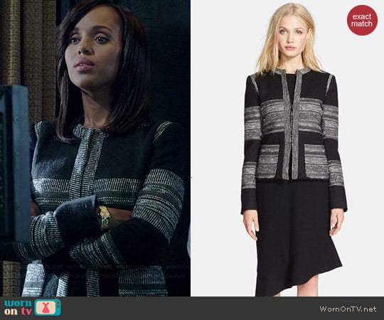 L'Agence Boucle Striped Jacket worn by Kerry Washington on Scandal