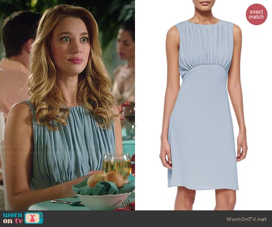 L'Agence Sleeveless Dress with Shirred Bodice worn by Petra Solano (Yael Grobglas) on Jane the Virgin