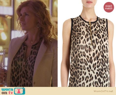 L'Agence Sleeveless Leopard Blouse worn by Connie Britton on Nashville