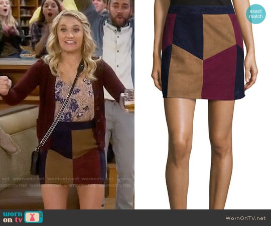 LaMarque Kewa Patchwork Suede Skirt worn by Gabi Diamond (Emily Osment) on Young and Hungry